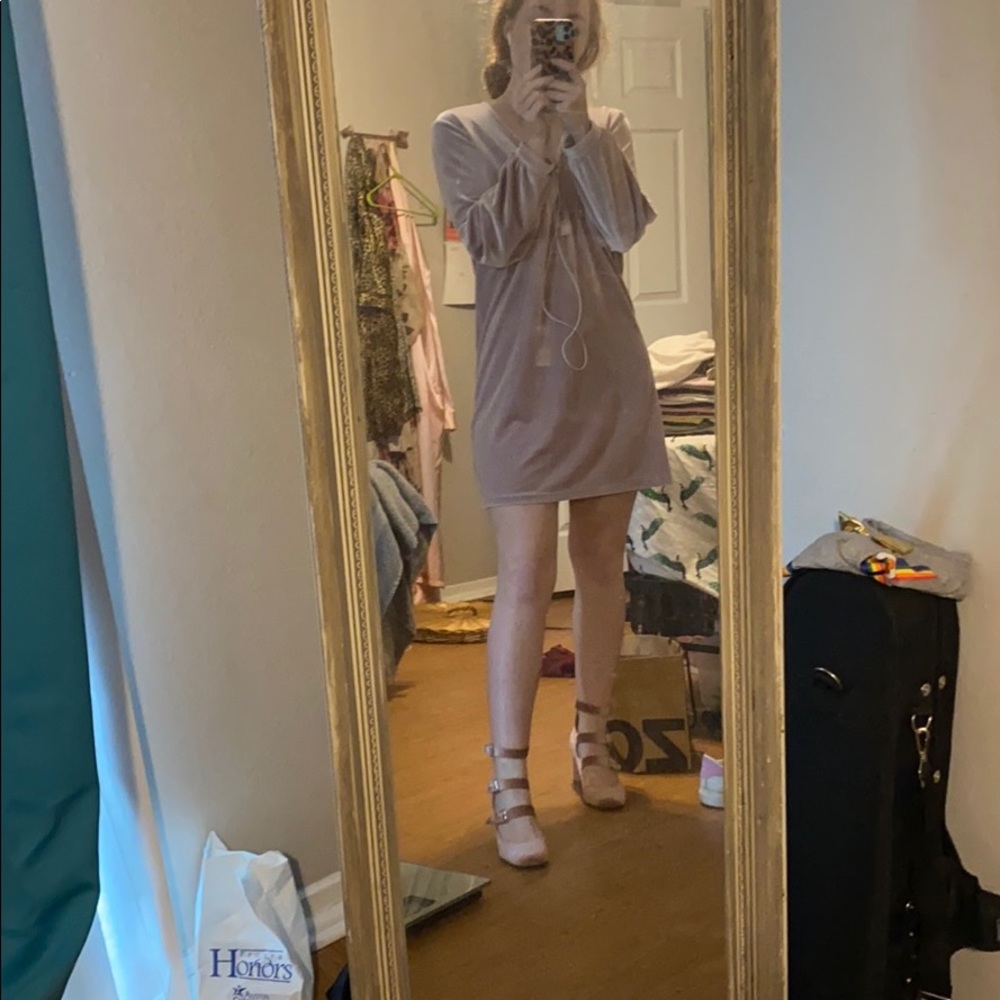Madewell  dusty pink velour dress